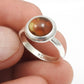 Christmas Gift Round Natural Black Opal 925 Sterling Silver Band Engagement Ring