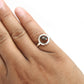Christmas Gift Round Natural Black Opal 925 Sterling Silver Band Engagement Ring