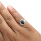 Oval Natural Black Opal Bezel Cocktail Wedding Mother Ring Solid Silver