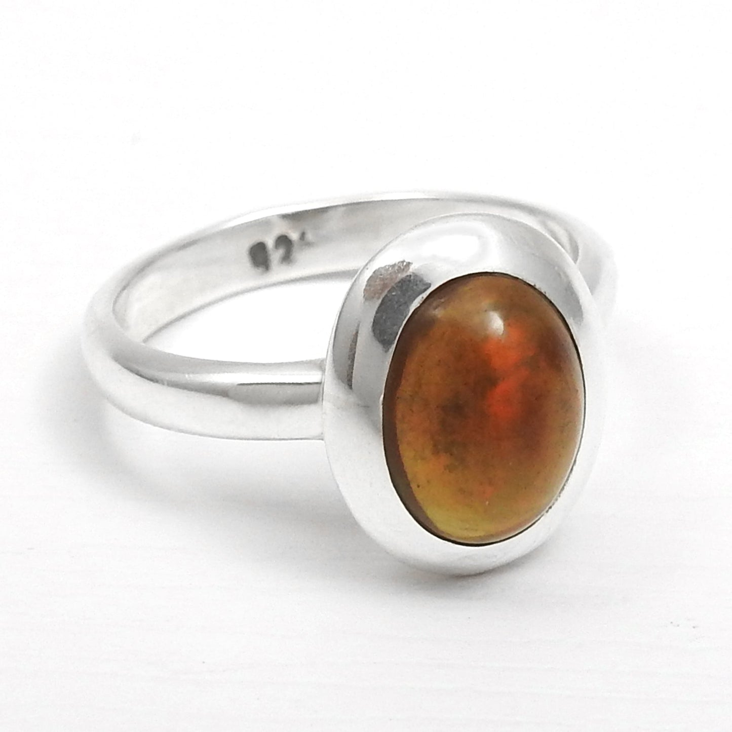 Black Opal Gemstone 925 Solid Silver Sister Band Artisan Ring Jewelry