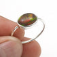 Natural Black Opal Promise Wedding Bezel Unique Band Ring Sterling Silver