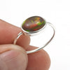 Natural Black Opal Promise Wedding Bezel Unique Band Ring Sterling Silver