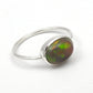 Natural Black Opal Promise Wedding Bezel Unique Band Ring Sterling Silver