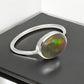 Natural Black Opal Promise Wedding Bezel Unique Band Ring Sterling Silver