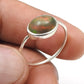 Oval Black Opal Gemstone Solid Silver Sister Band Handmade Ring Jewelry