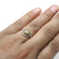 Oval Black Opal Gemstone Solid Silver Sister Band Handmade Ring Jewelry