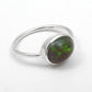Oval Black Opal Stone Solid Silver Engagement Boho Band Sister Ring Jewelry