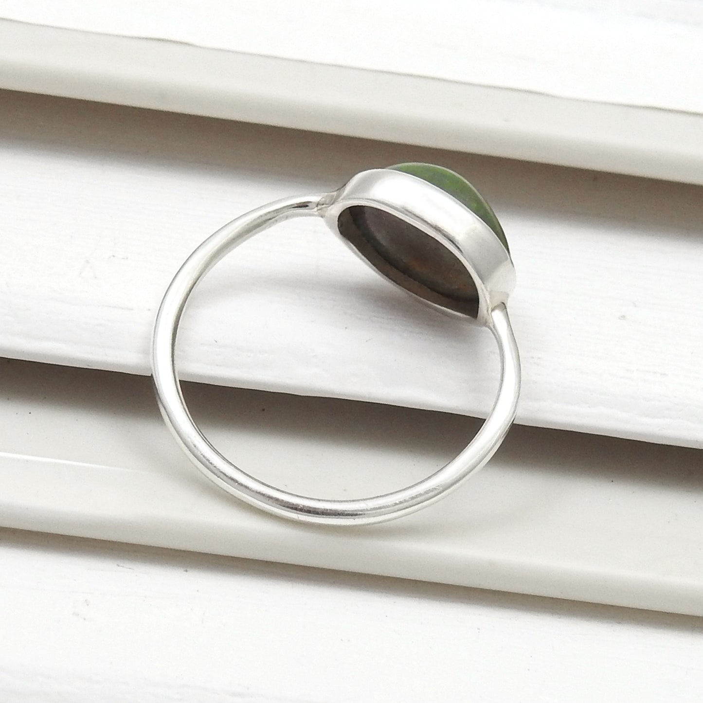 Natural Black Opal 925 Sterling Silver Ethnic Band Bezel Ring Jewelry