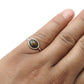 Oval Black Opal Gemstone Sterling Silver Boho Band Promise Ring Jewelry