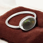 Oval Black Opal Gemstone Sterling Silver Boho Band Promise Ring Jewelry