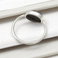 Womens Day Deal Black Opal Stone 925 Solid Silver Bezel Wife Band Ring