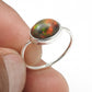 Oval Black Opal Gemstone 925 Silver Band Engagement Bezel Ring Jewelry