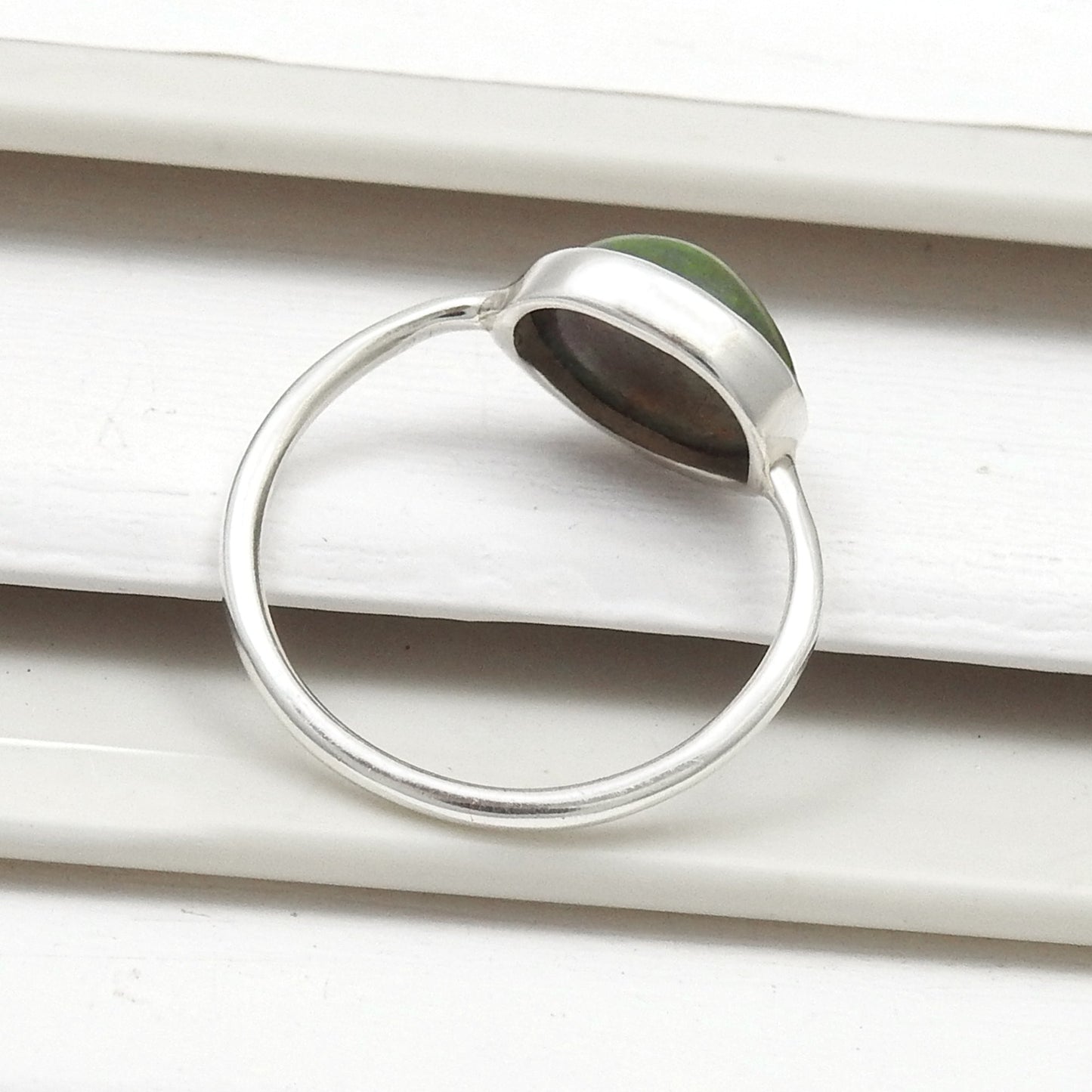 Oval Black Opal Gemstone 925 Silver Band Engagement Bezel Ring Jewelry