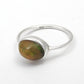 Oval Natural Black Opal 925 Silver Wedding Birthday Band Promise Bezel Ring