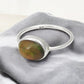 Oval Natural Black Opal 925 Silver Wedding Birthday Band Promise Bezel Ring
