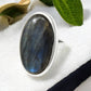 Oval Labradorite Gemstone 925 Silver Cocktail Ring Size 6