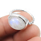 High Quality Natural Rainbow Moonstone 925 Sterling Silver Bezel Cocktail Ring