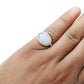 High Quality Natural Rainbow Moonstone 925 Sterling Silver Bezel Cocktail Ring