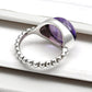 Natural Amethyst Gemstone Solid 925 Silver Anniversary Gift Band Ring