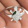 Gift For Woman Natural Cubic Zirconia Turtle Cocktail Ring 925 Silver G13