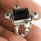 Black Onyx Blue Topaz Gemstone Ring 925 Sterling Silver Vintage Look Jewelry