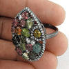 Tourmaline CZ Gemstone Ring 925 Sterling Silver Tribal Jewelry