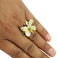 Natural Rose Quartz Gemstone Beaded Pink Ring 925 Sterling Silver D22