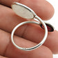 Natural Rainbow Moonstone Statement Open Adjustable Ring 925 Silver R22