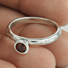 Gift For Woman 925 Silver Natural Garnet Gemstone Solitaire Ring V25