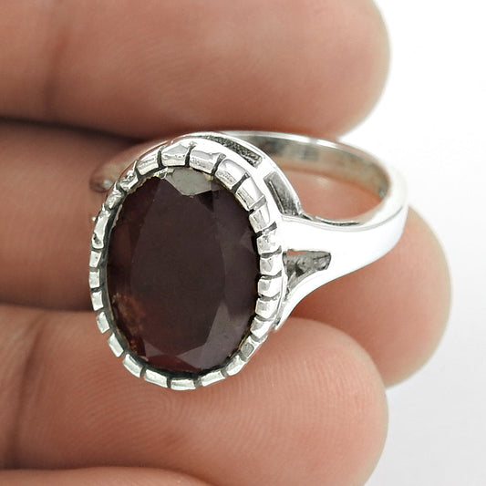 Gift For Woman 925 Silver Wholesale Jewelry Natural Garnet Ring Y10