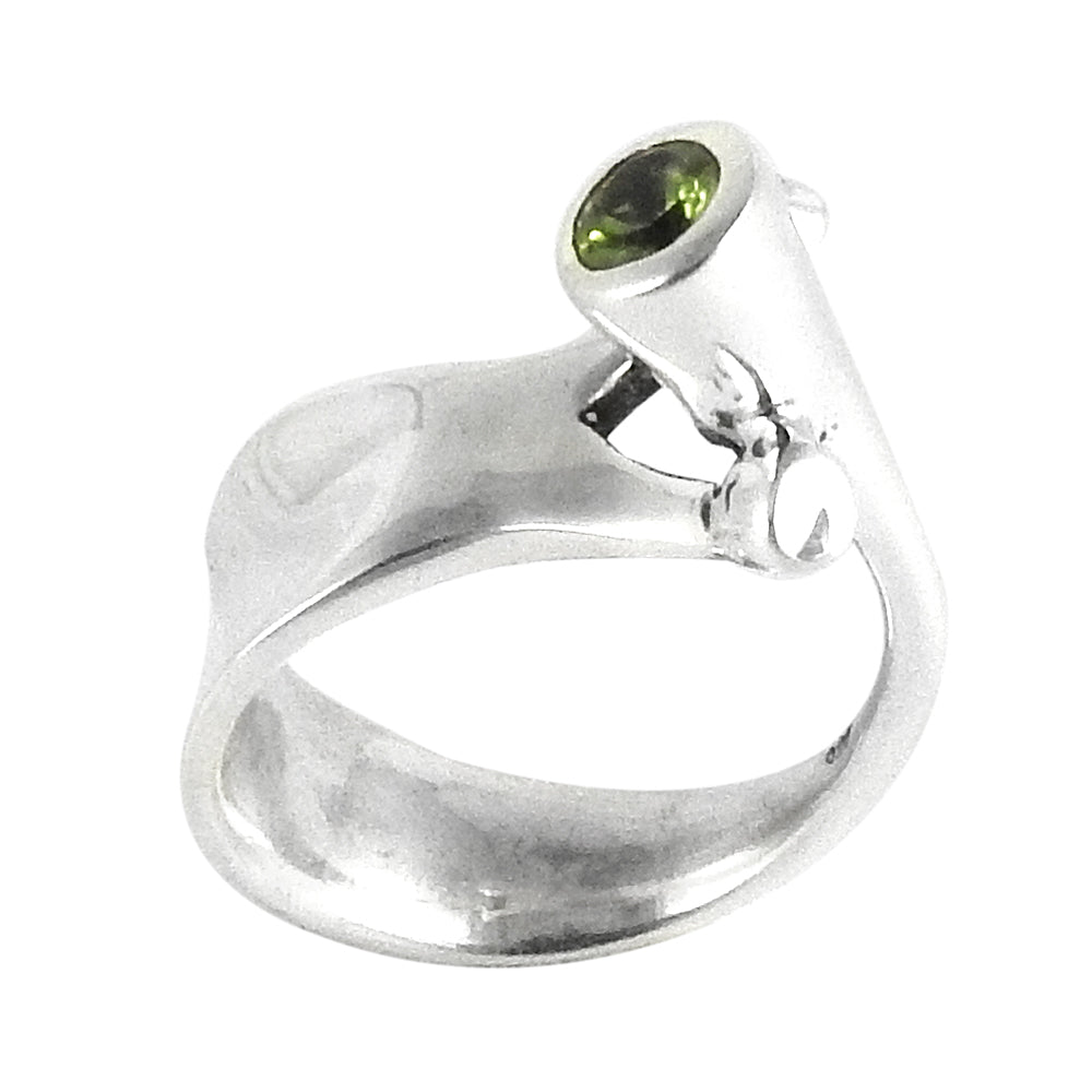 Gift For Her 925 Silver Natural Peridot Solitaire Vintage Ring L33