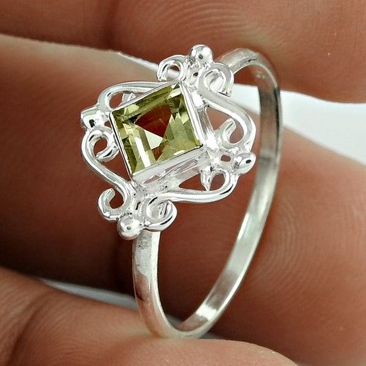 Gift For Woman 925 Silver Natural Citrine Cocktail Ethnic Ring Z26