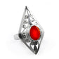 Natural Carnelian Gemstone Solitaire Tribal Ring 925 Sterling Silver W80