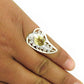 Oval Lemon Topaz Gemstone Sterling Silver Bohemian Statement Wedding Ring