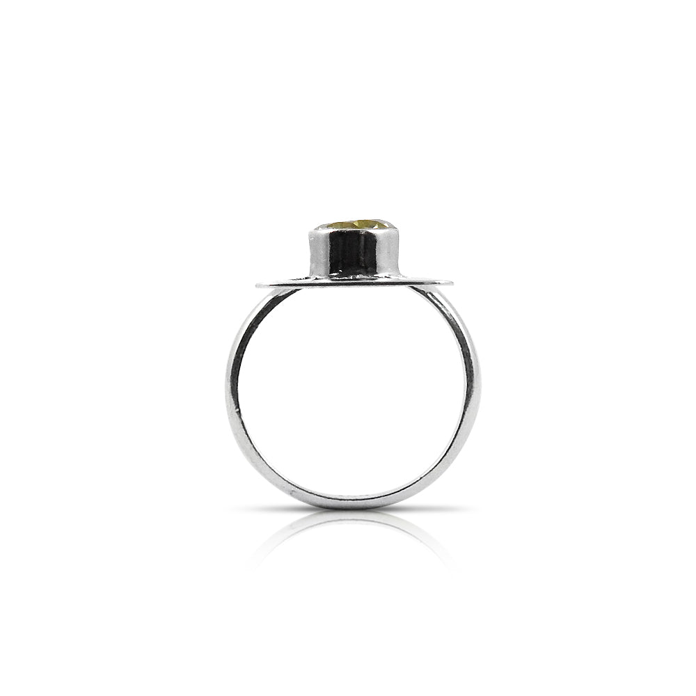 Oval Lemon Topaz Stone Ethnic Boho Bezel Statement New Ring Sterling Silver