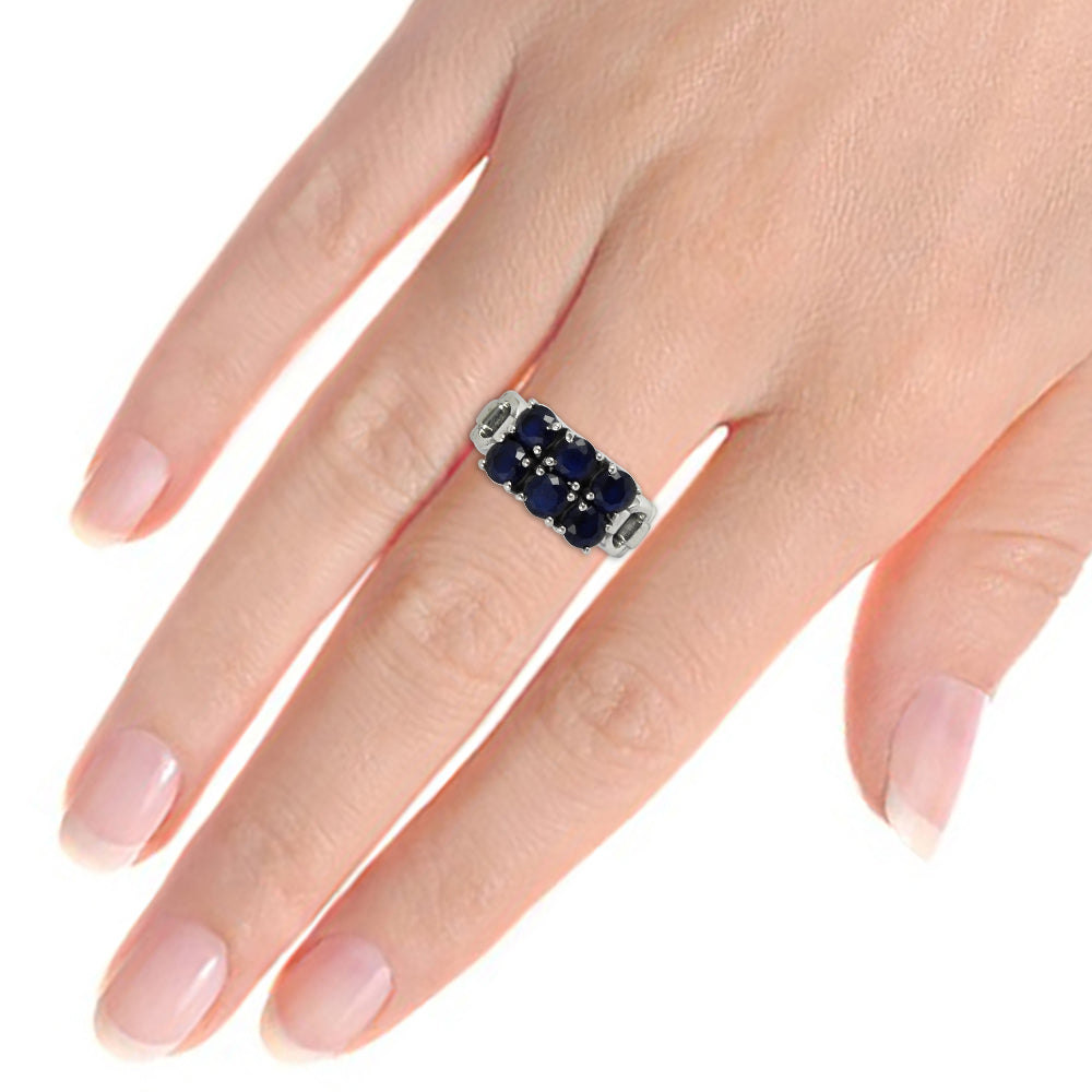 Natural Iolite Gemstone Solitaire Vintage Blue Ring 925 Silver A13