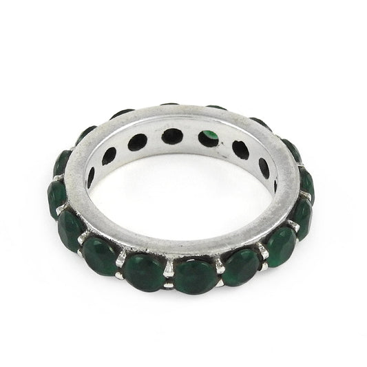 Proposal Band 925 Silver Natural Green Gemstone Ring