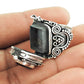 Natural Labradorite Gemstone Poison Ring 925 Silver Gorgeous Jewelry C2