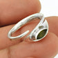 August Peridot Gemstone Solid Sterling Silver Band Bezel Elegant Ring