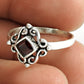 Natural Garnet Gemstone Cocktail Bohemian Ring 925 Sterling Silver