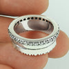 December Birth Cubic Zirconia Stone Wife Band Bezel Ring 925 Solid Silver