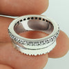 December Birth Cubic Zirconia Stone Wife Band Bezel Ring 925 Solid Silver