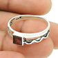 Natural Garnet 925 Sterling Silver Bezel Promise Band Statement Wife Ring
