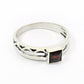 Natural Garnet 925 Sterling Silver Bezel Promise Band Statement Wife Ring