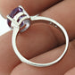 Natural Amethyst Cocktail Rhodium Plated Ring 925 Silver For Women N23
