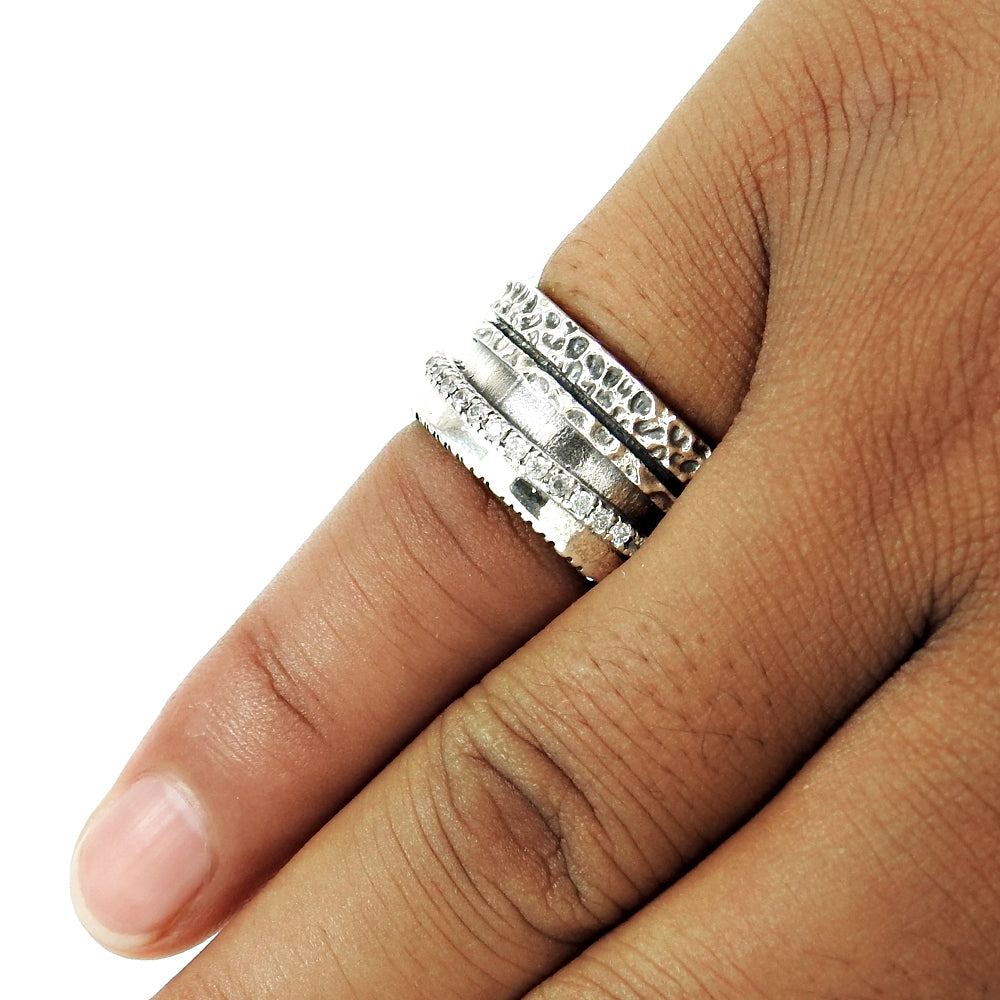 Natural Cubic Zirconia Bohemian Ring 925 Silver Wedding Gift For Her