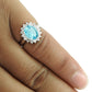 Natural Topaz Rhodium Plated 925 Silver Engagement Ring Jewelry E12