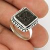 Black Sunstone Solid 925 Silver Cocktail Ring Women Jewelry