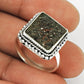 Natural Black Sunstone 925 Solid Silver Women Gift Statement Ring