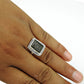 Black Sunstone Solid 925 Silver Cocktail Ring Women Jewelry